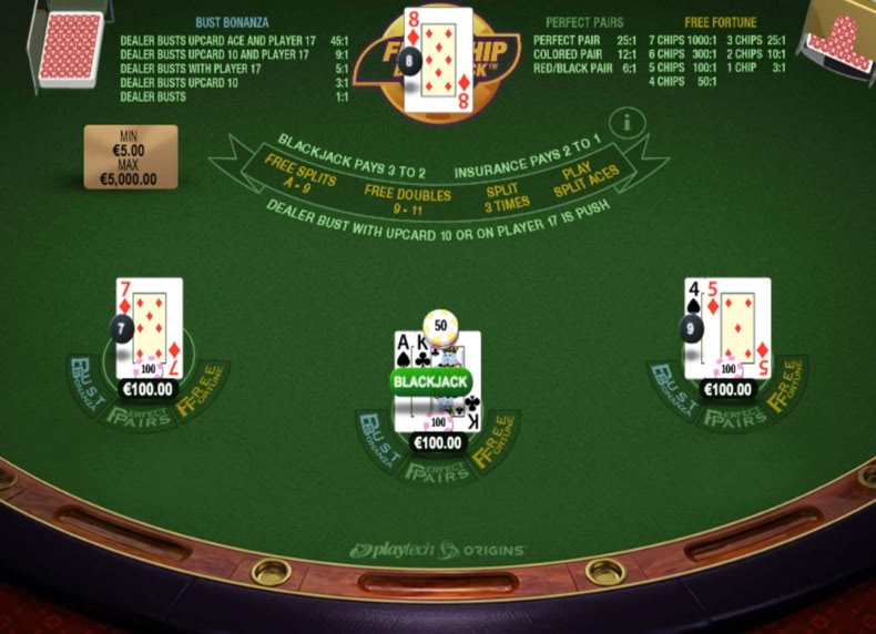 Free Chip Blackjack game - play for free