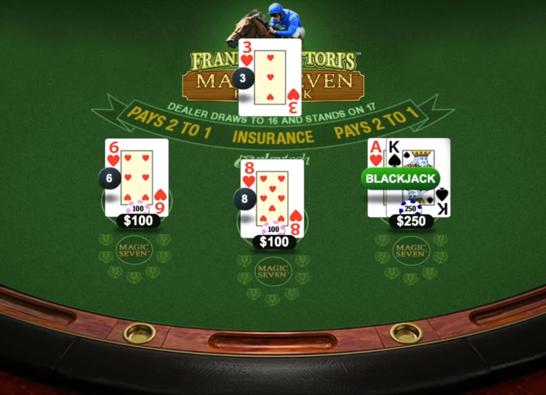 Frankie Dettori's Magic Seven Blackjack game - play for free