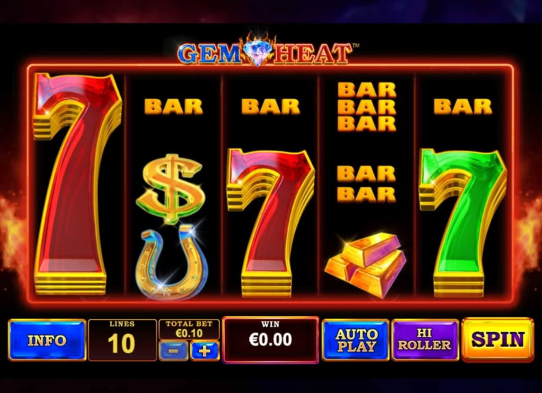 Gem Heatâ„¢ (Bars and 7's) game - play for free