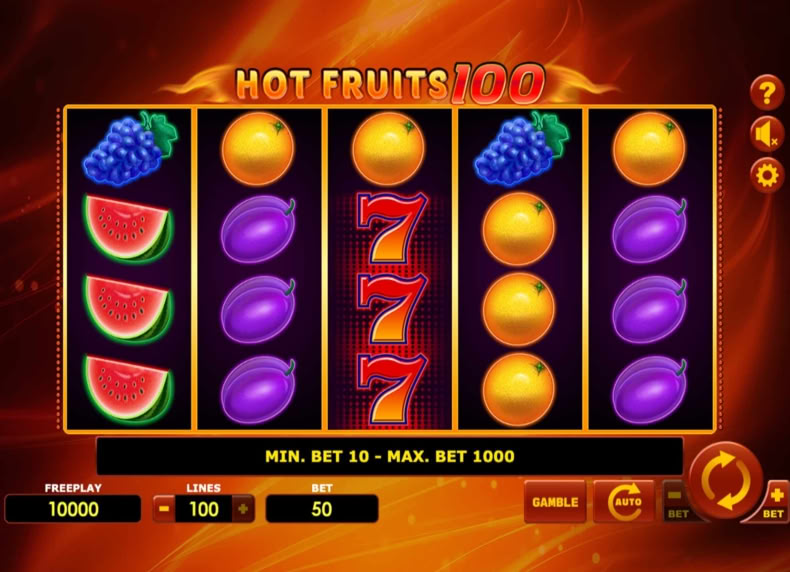 Hot Fruits 100 game - play for free