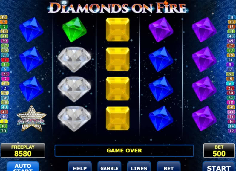 Diamonds On Fire game - play for free