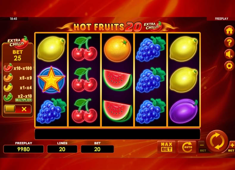 Hot Fruits 20 Extra Chillis game - play for free