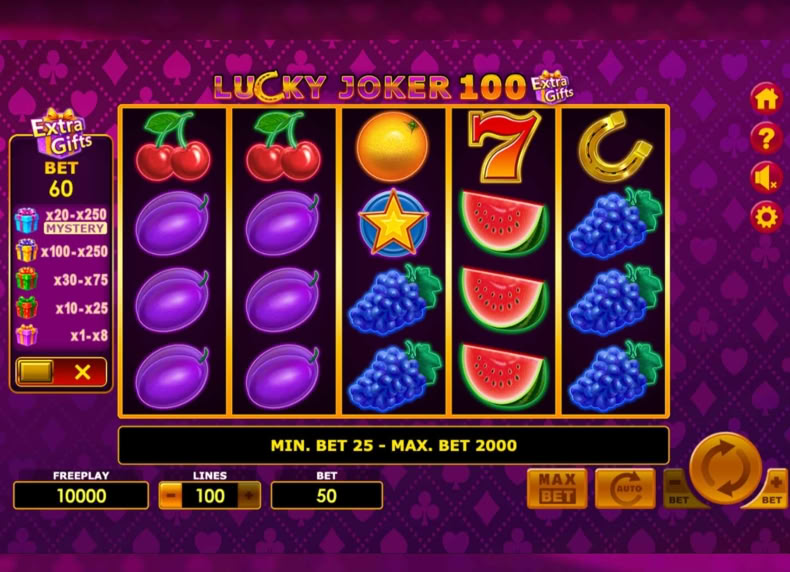 Lucky Joker 100 Extra Gifts game - play for free
