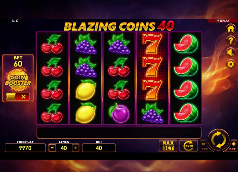 Blazing Coins 40 game - play for free
