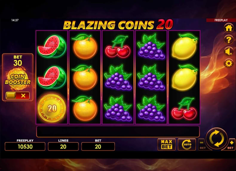 Blazing Coins 20 game - play for free