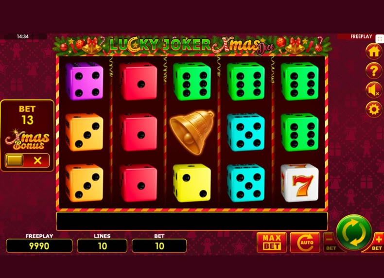 Lucky Joker Xmas Dice game - play for free