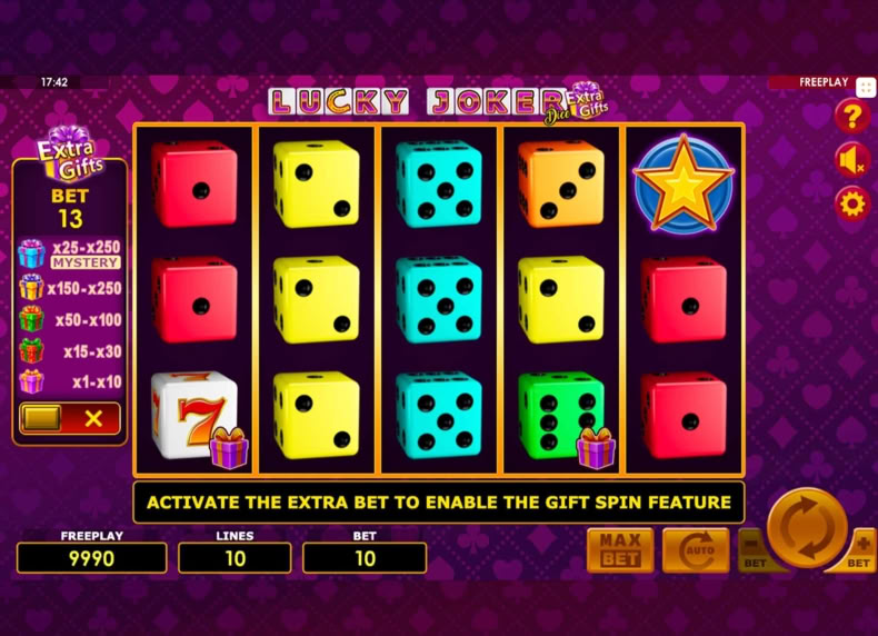 Lucky Joker Dice Extra Gifts game - play for free