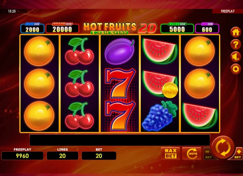 Hot Fruits 20 Cash Spins game - play for free