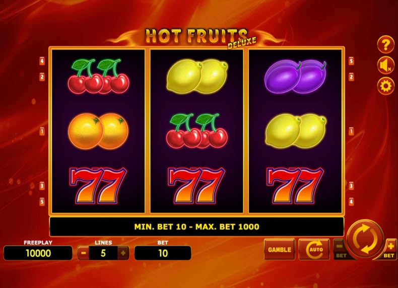 Hot Fruits Deluxe game - play for free