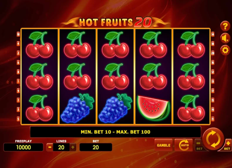 Hot Fruits 20 game - play for free