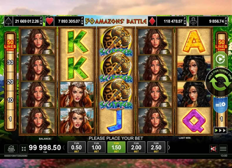 50 Amazons' Battle game - play for free