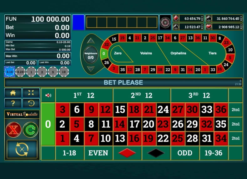 Virtual Roulette game - play for free