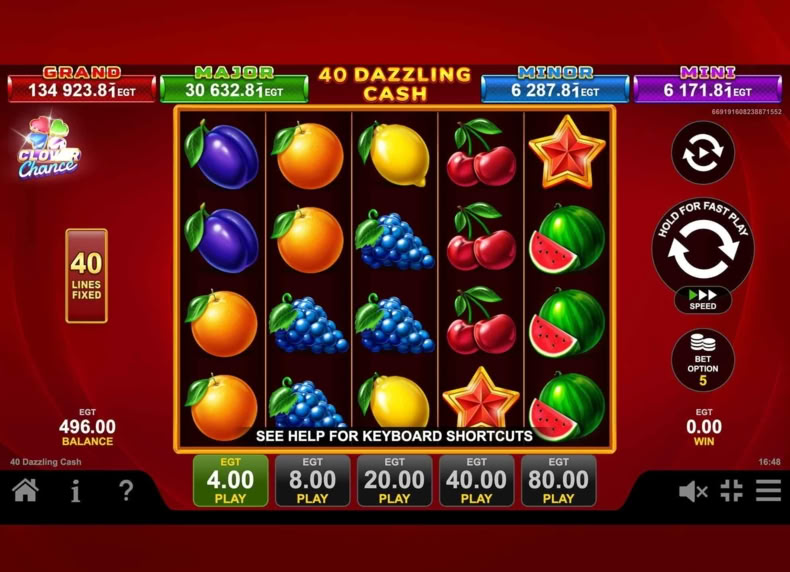 40 Dazzling Cash game - play for free