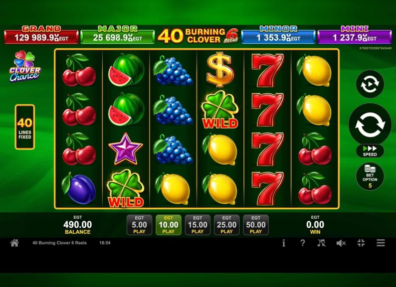 40 Burning Clover 6 Reels game - play for free