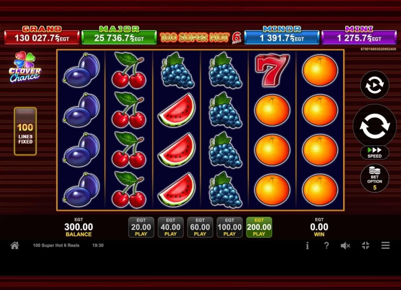 100 Super Hot 6 reels game - play for free