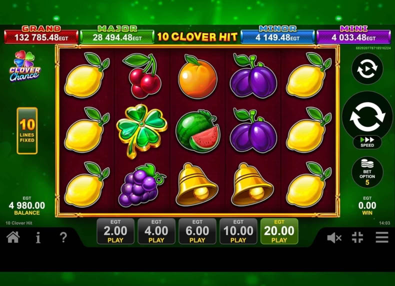 10 Clover Hit game - play for free
