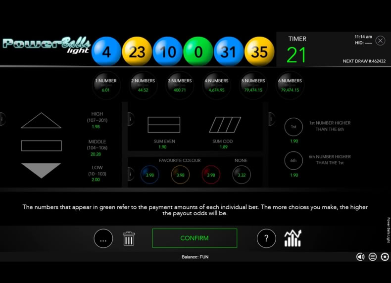 Power Balls Light game - play for free