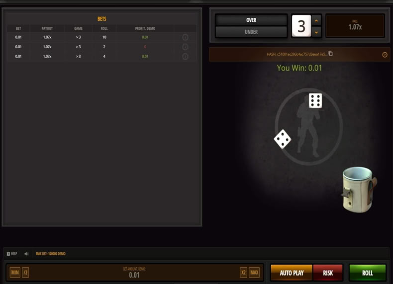 Roll the Dice game - play for free