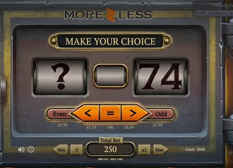More or Less game - play for free