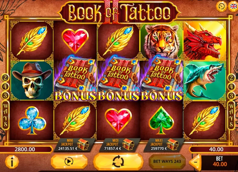 Book of Tattoo 2 game - play for free