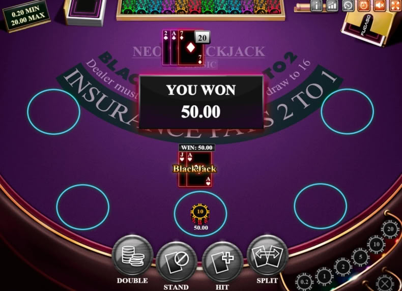Neon Blackjack Classic game - play for free