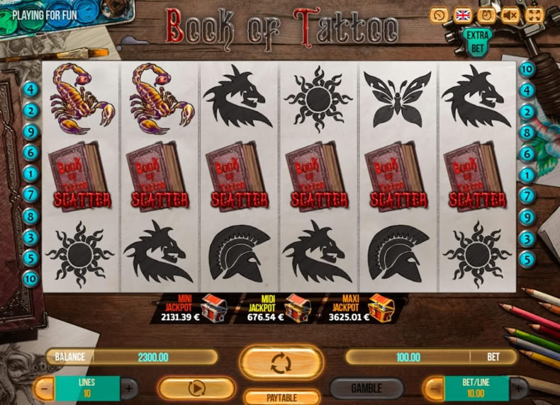 Book of Tattoo game - play for free