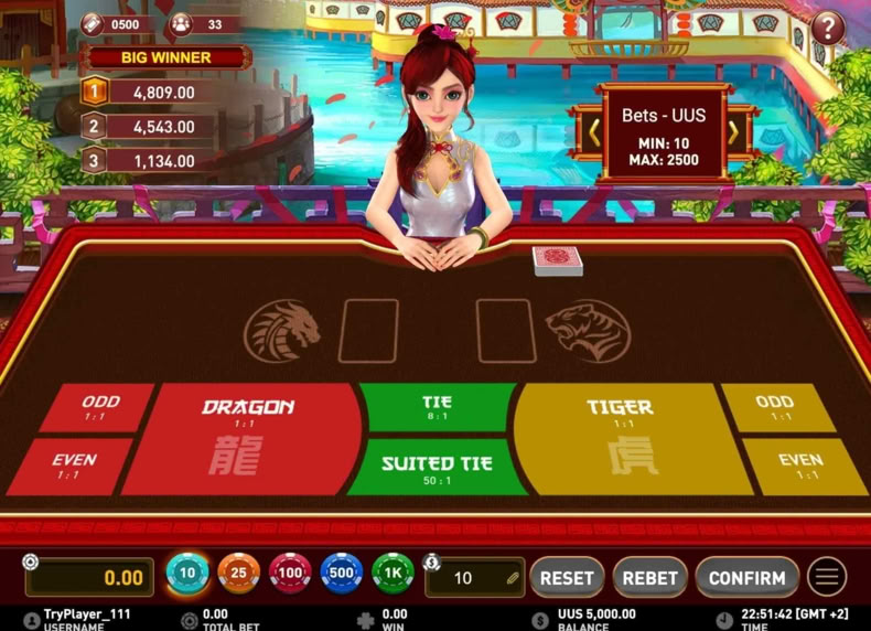 Dragon Tiger game - play for free