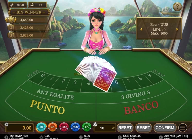 Punto Banco game - play for free