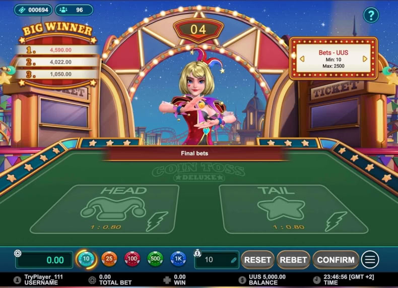 Coin Toss : Deluxe game - play for free