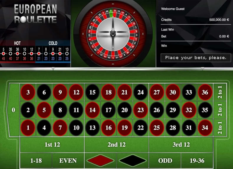 European Roulette game - play for free