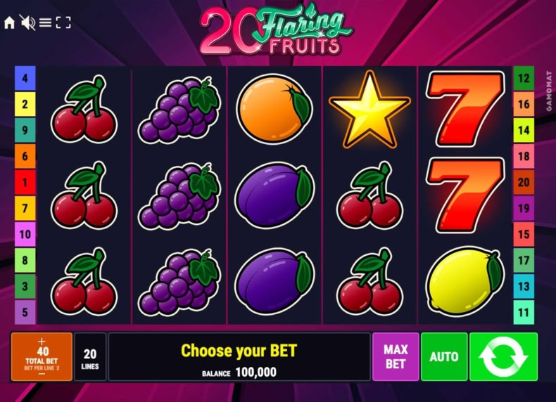 20 Flaring Fruits game - play for free