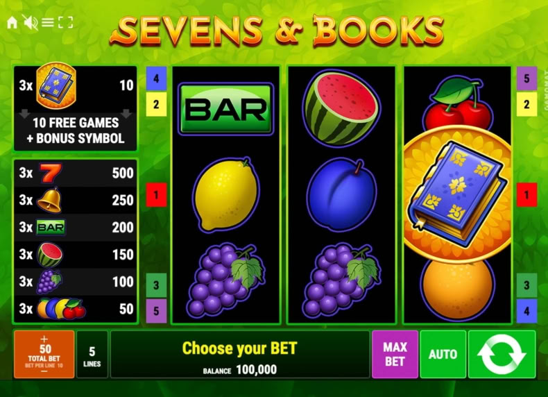 Sevens & Books game - play for free