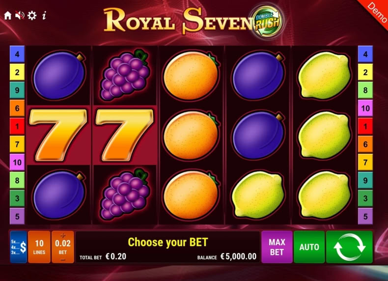 Royal Seven DOUBLE RUSH game - play for free