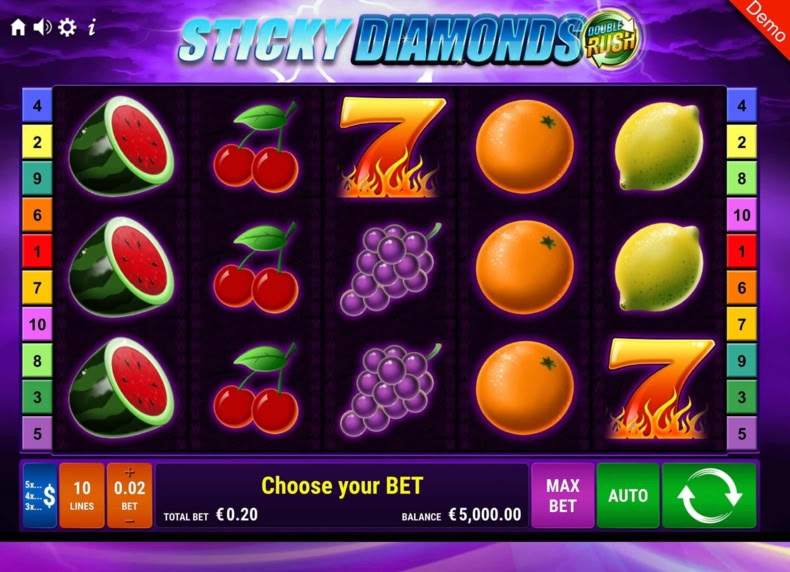 Sticky Diamonds DOUBLE RUSH game - play for free
