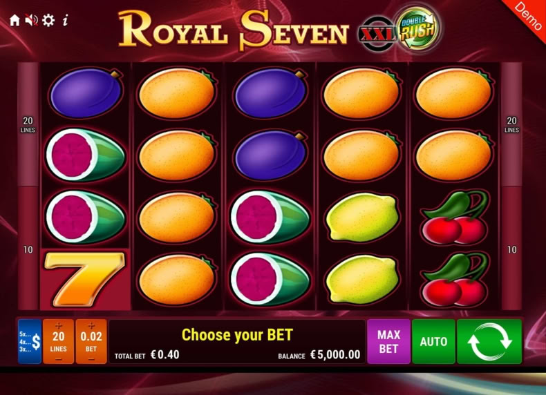 Royal Seven XXL DOUBLE RUSH game - play for free