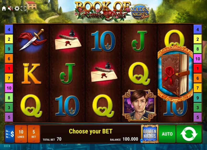 Book of Romeo and Julia Golden Nights game - play for free
