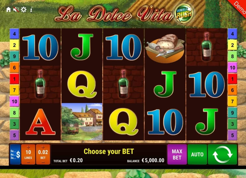 La Dolce Vita DOUBLE RUSH game - play for free