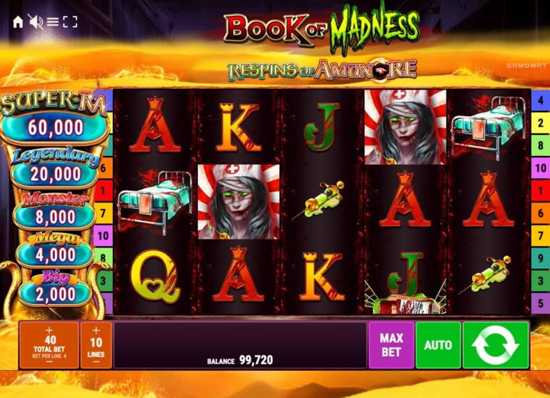 Book of Madness Respins of Amun-Re game - play for free