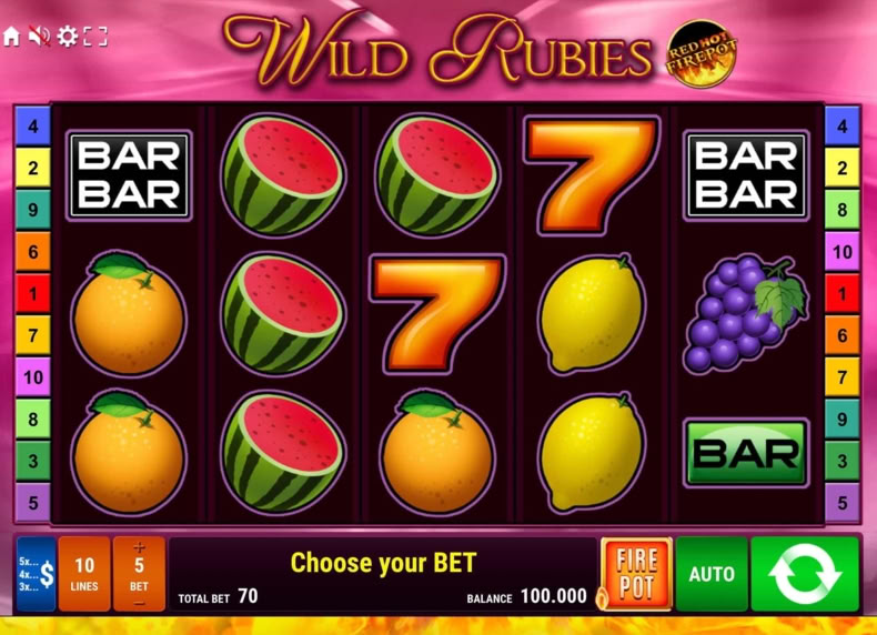 Wild Rubies Red Hot Firepot game - play for free