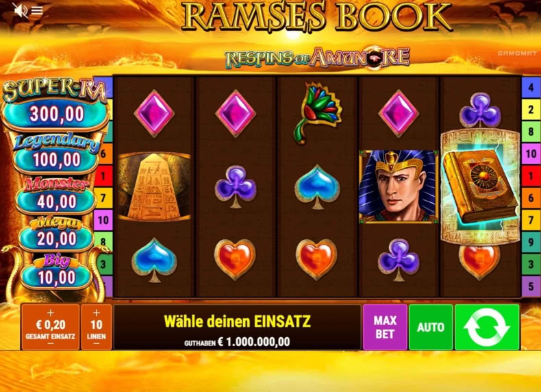 Ramses Book Respins of Amun-Re game - play for free