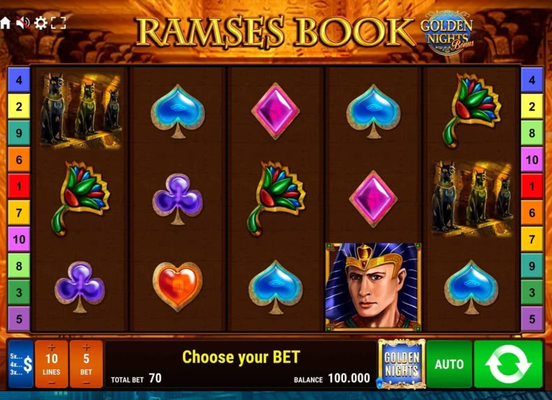 Ramses Book Golden Nights game - play for free