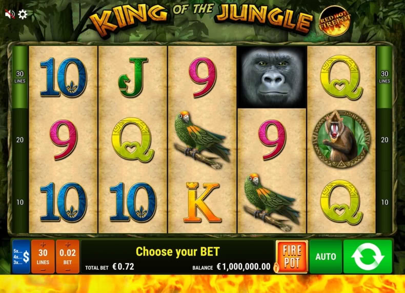 King of the Jungle Red Hot Firepot game - play for free