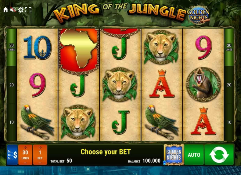 King of the Jungle Golden Nights game - play for free