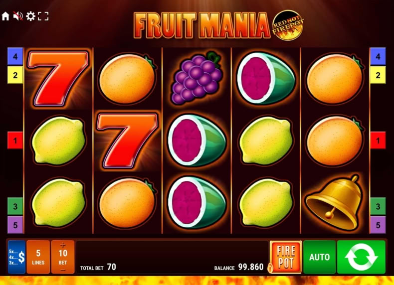 Fruit Mania Red Hot Firepot game - play for free