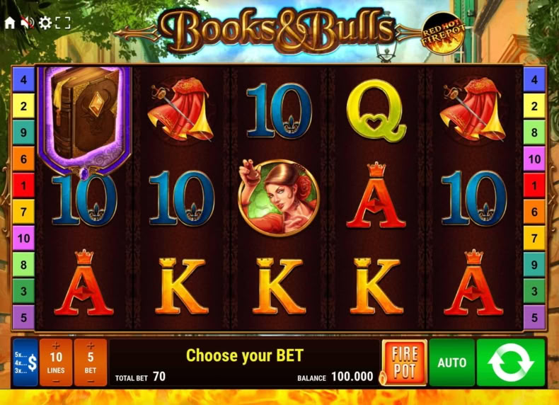 Books & Bulls Red Hot Firepot game - play for free