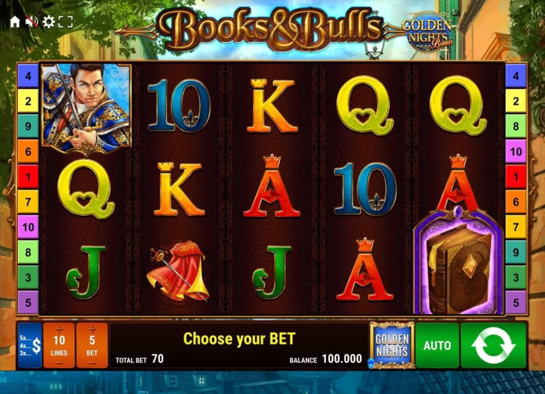 Books & Bulls Golden Nights game - play for free