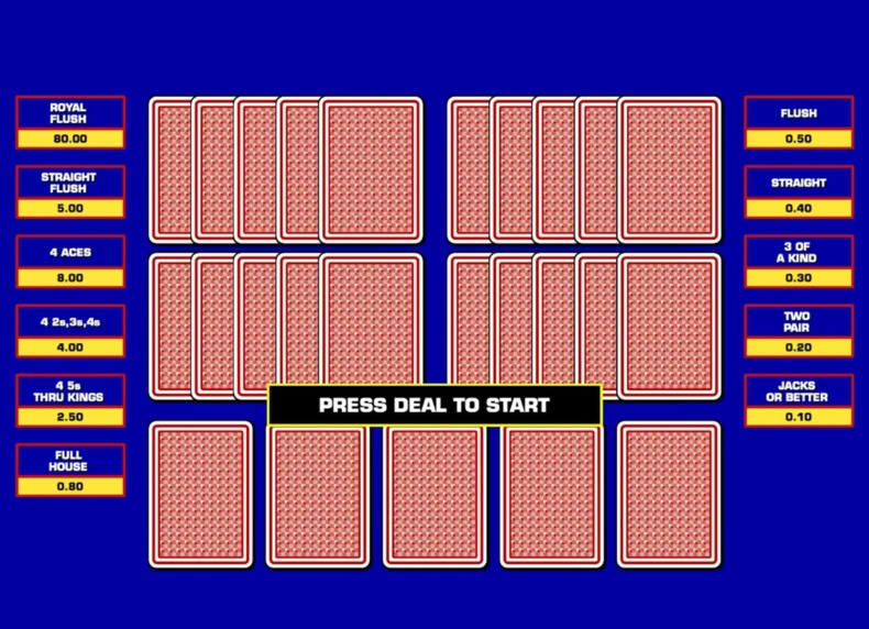 Five Play Draw Poker game - play for free