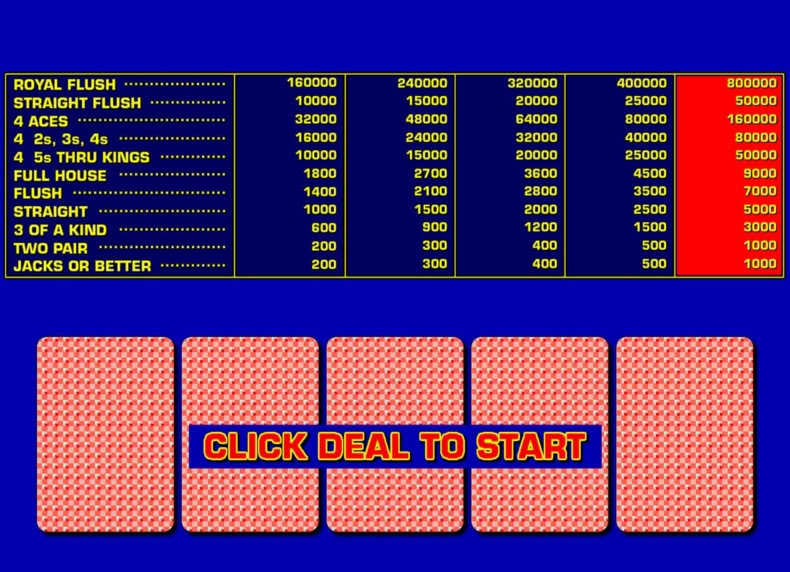 Game King Double Bonus Poker game - play for free