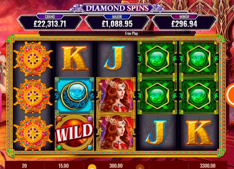 Volcano Queen - Diamond Spins game - play for free