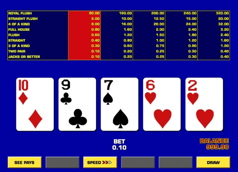 Game King Video Poker game - play for free